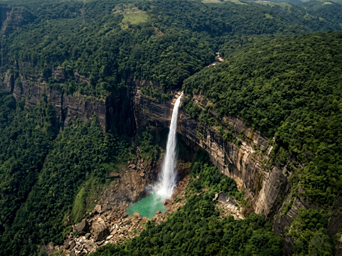 Nohkalikai Falls Cherrapunji Meghalaya Summer | Wizzride