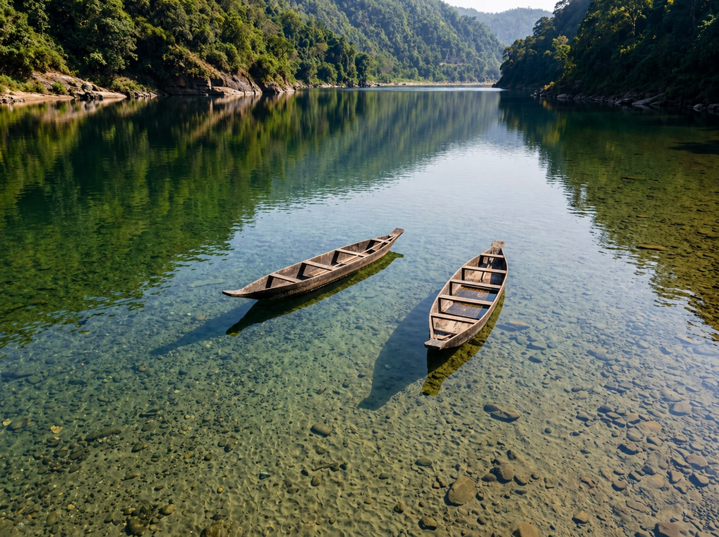 Umngot River Crystal Clear Dawki Meghalaya Summer | Wizzride